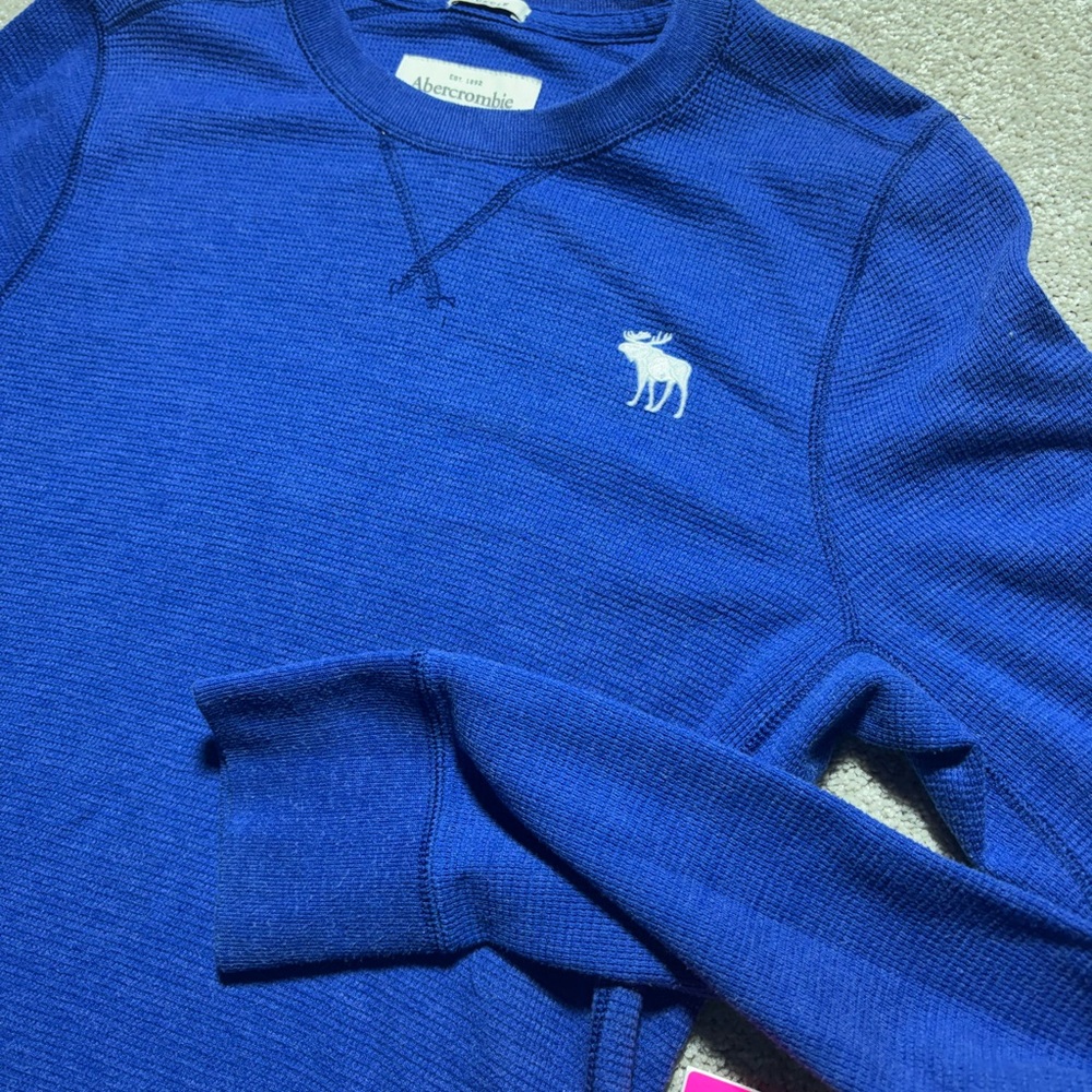 Abrecrombie Fitch Sweater Mens Sz XXL Blue Pullover Muscle Sweatshirt‎ Thermal